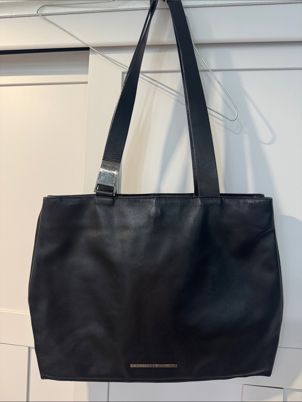 Vintage Francesco Biasia Black Women's Leather Tote Bag